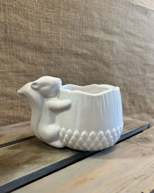 Cache-Pot écureuil blanc S