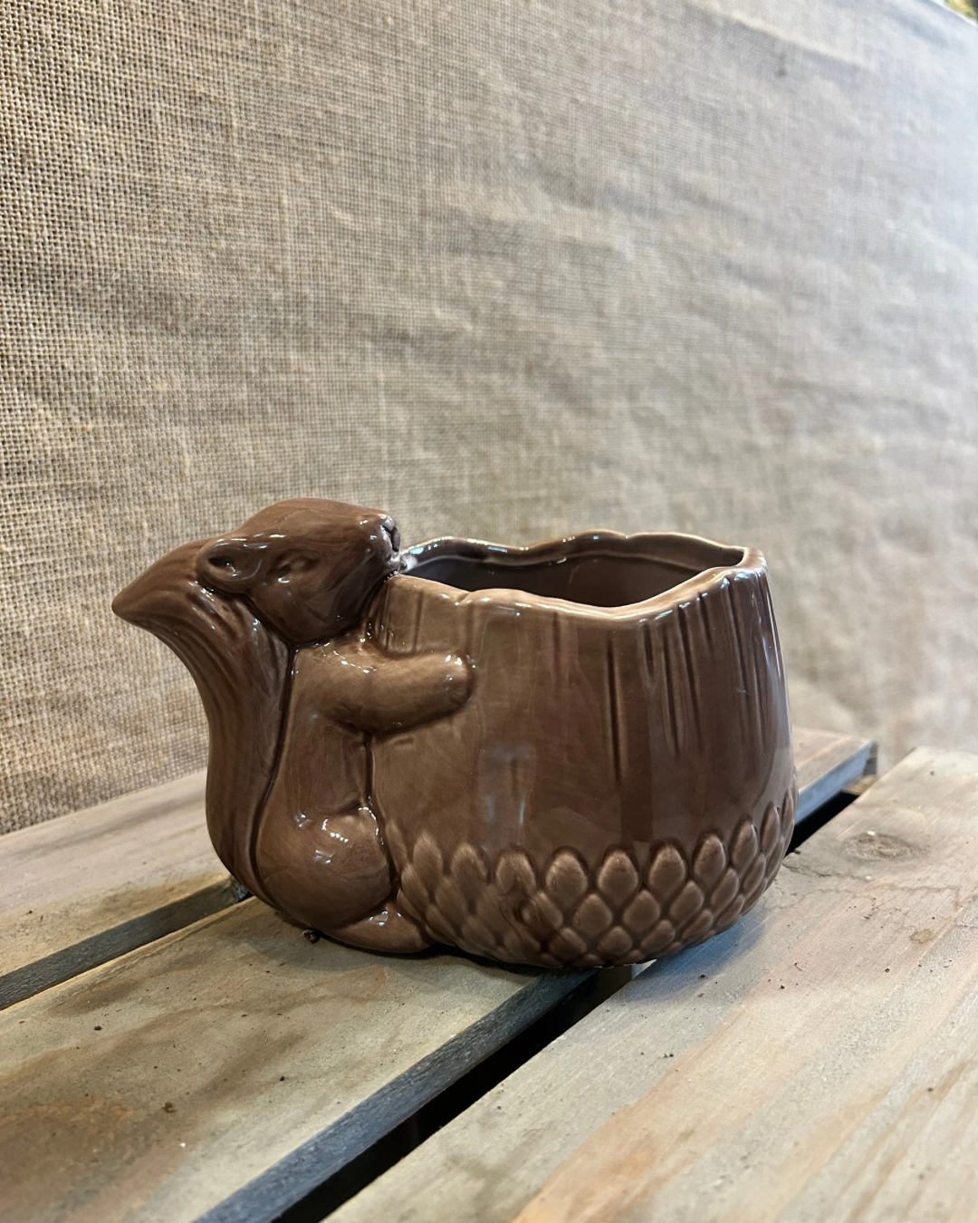 Cache-Pot écureuil marron S